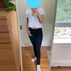 Zara puffy sleeve crop top